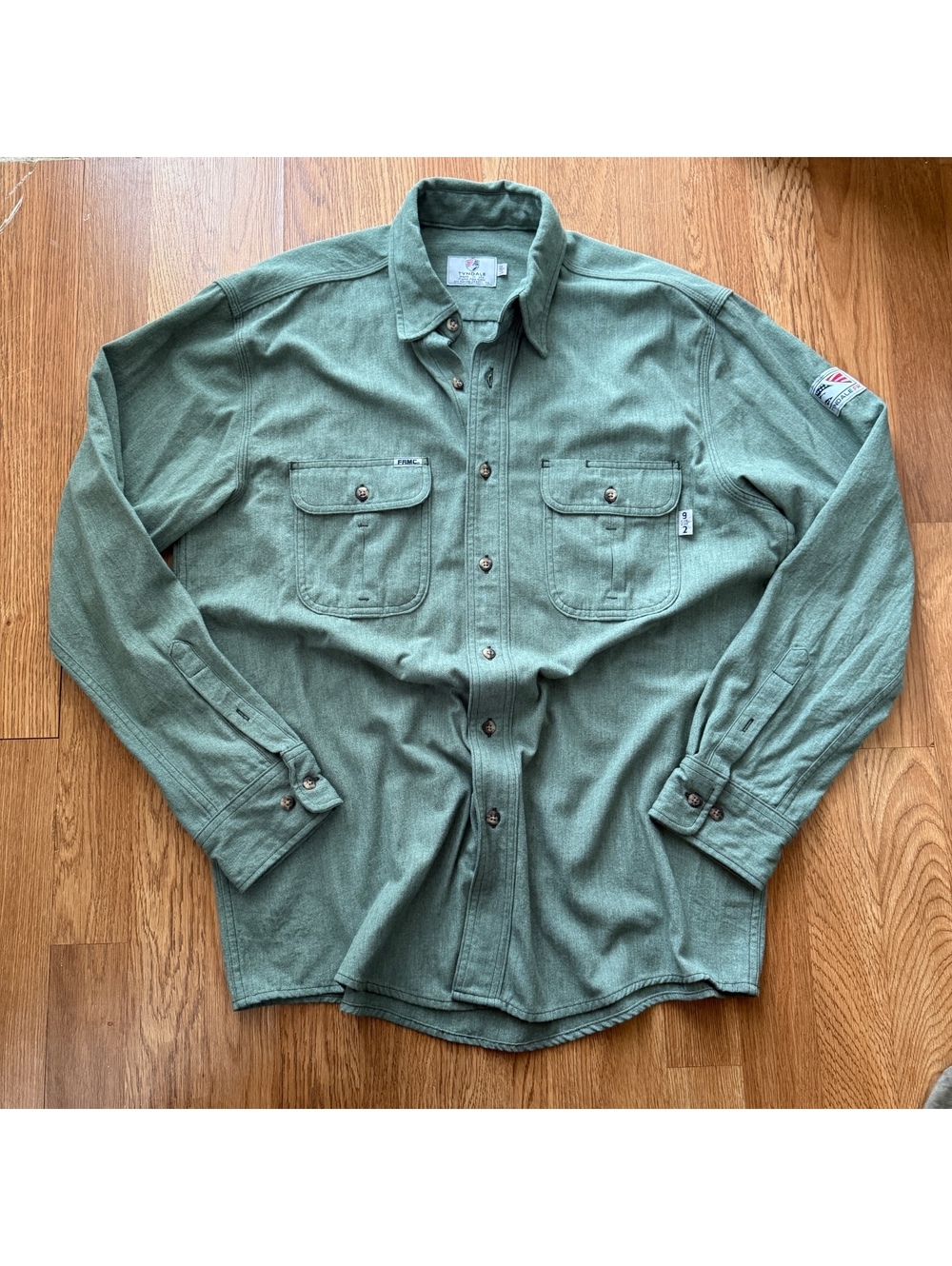 Tyndale Flame Resistant Work Shirt Large Green